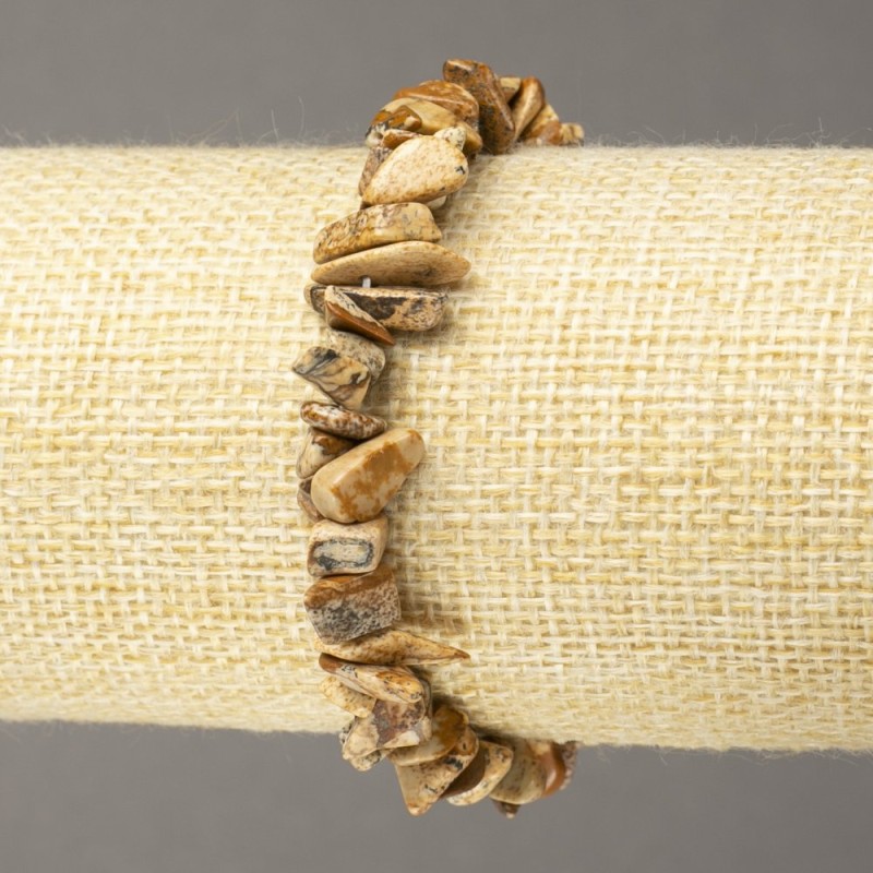 Bransoletka z jaspisu pejzażowego – drobinki o średnicy 5–8 mm, długość 18 cm, na gumce
