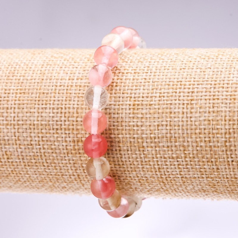 Bransoletka z chalcedonu – gładkie kuleczki, średnica 8 mm, długość 18 cm