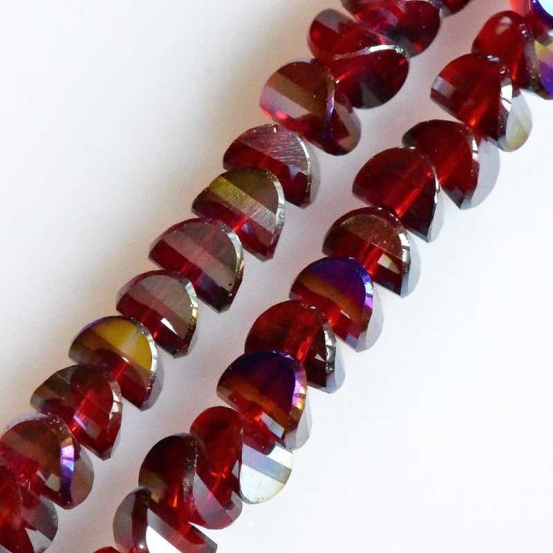 Kryształowe koraliki w stylu «Swarovski» ciemno czerwony rubin z niebieskim nalotem, średnica 6×4 mm, na nici o długości 50 cm
