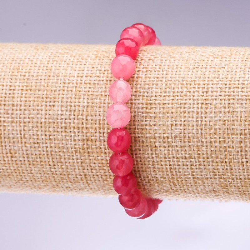 Bransoletka z sztucznego turmalinu, fasetowana kuleczka, średnica 8 mm, długość 18 cm, na elastycznej gumce