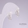 Kolczyki Xuping rodowane z białymi kryształami 15×8 mm