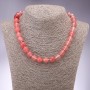 Naszyjnik z chalcedonu — gładka kulka, średnica 12 mm, długość 45 cm