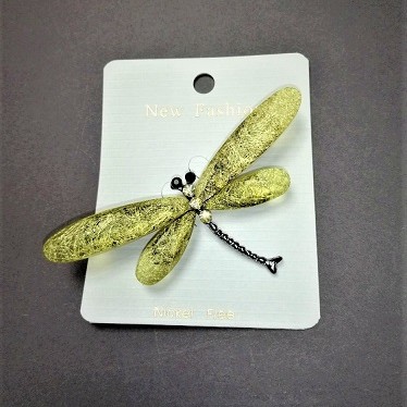 Broszka «Motylek» z kryształami, 70×30 mm, metal szary