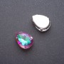 Cena za opakowanie / 10 szt. Przyszywany kryształ w czapie – kropla malinowo-zielony 13×18 mm