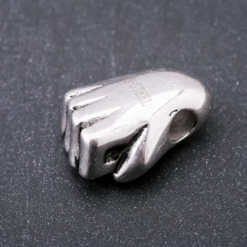 Koralik Pandora 'Pięść' ze stali nierdzewnej w stylu punk 25×18 mm