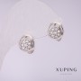 Kolczyki Xuping z białymi cyrkoniami 10×12 mm rodowane