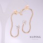 Kolczyki Xuping z białymi kamieniami 41×20 mm pozłacane