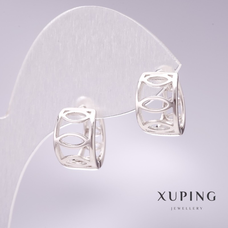 Kolczyki Xuping 9×13 mm rodowane