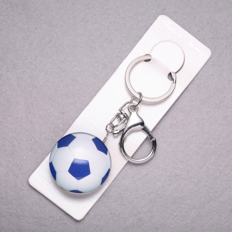 Brelok Piłka nożna 3D niebieska, długość 10 cm
