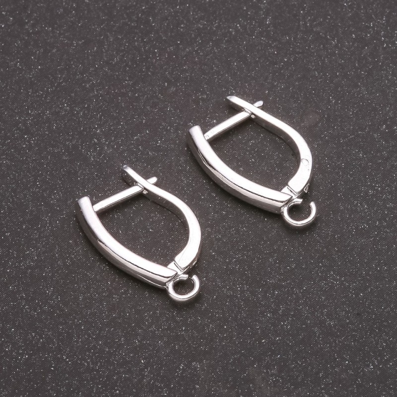 Haczyki do kolczyków z metalu srebrzystego, 19×3 mm – para