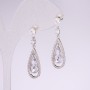 Kolczyki w kształcie kropli serii 925 z kamieniami w kolorze szarym 10×35 mm