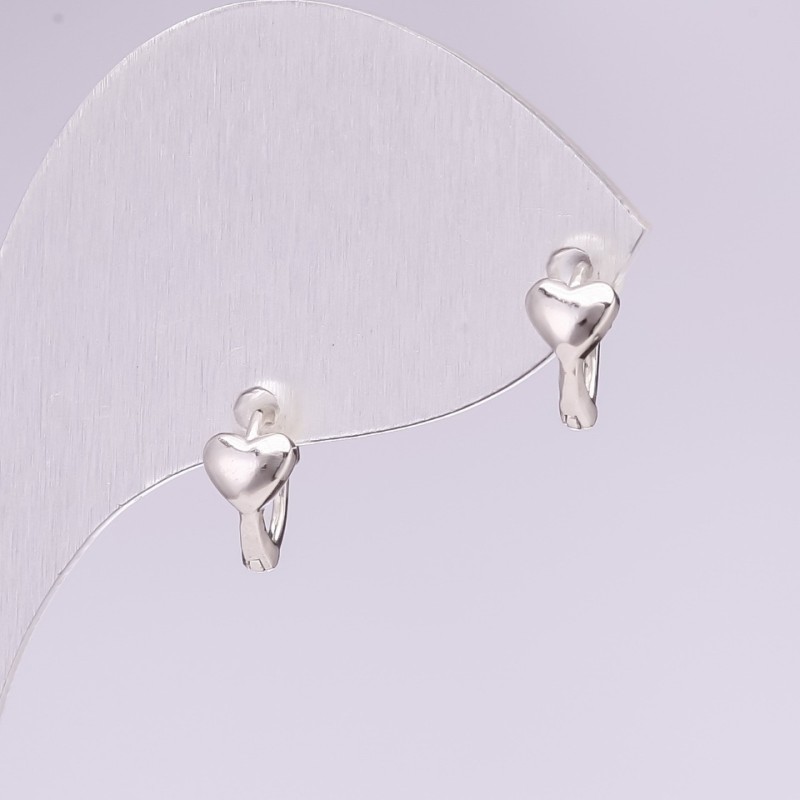 Kolczyki Serduszka serii 925 5×8 mm metal srebrzysty Korea