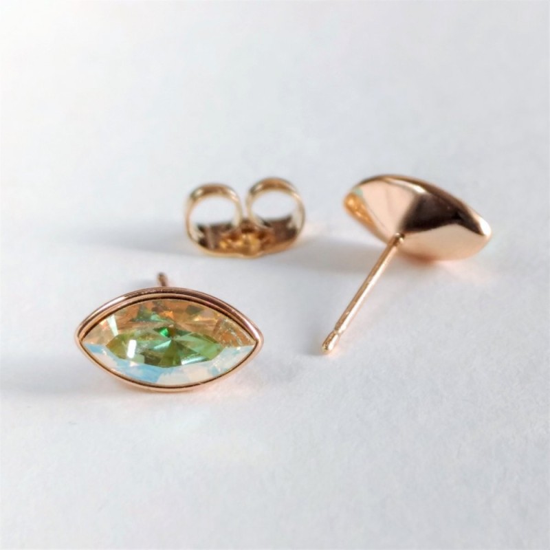 Kolczyki Xuping sztyfty kuleczki z kryształami Swarovski w kolorach żółtym, zielonym i chameleonowym, średnica 6×11 mm, pozłacane