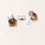 Kolczyki Xuping wkrętki z kamieniem w kolorze żółto-złotym, średnica 11×8 mm, rodowane