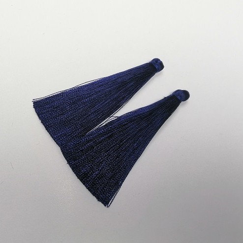 Zestaw frędzli do rękodzieła - kolor ciemny indygo, długość 7 cm, średnica 7 mm (para)