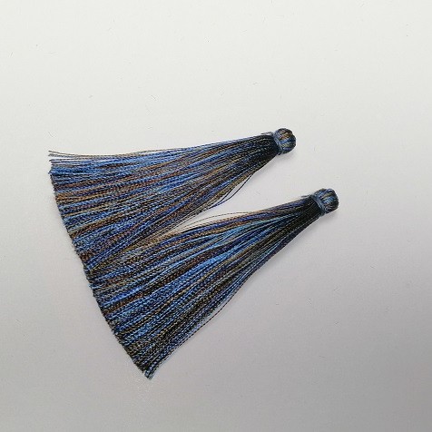 Element do rękodzieła – Pędzel „Brązowo-niebieska smuga”, długość 7 cm, średnica 7 mm para