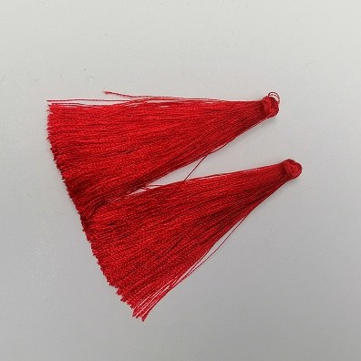 Frędzle do rękodzieła «Ciemnoczerwone», długość 7 cm, średnica 7 mm, para