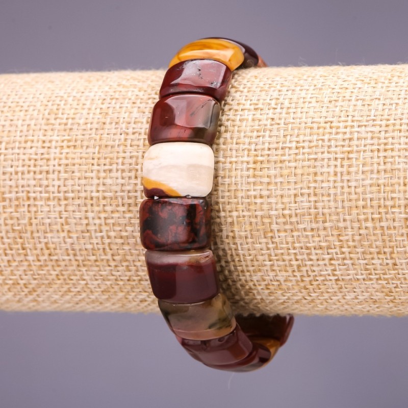 Bransoletka z jaspisu mukajtowego, ogniwo 16×11 mm, długość 18 cm, na gumce
