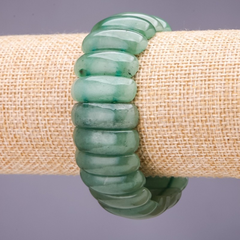 Bransoletka z ciemnego nefrytu, ogniwo 25×10 mm, długość 18 cm, na gumce elastycznej