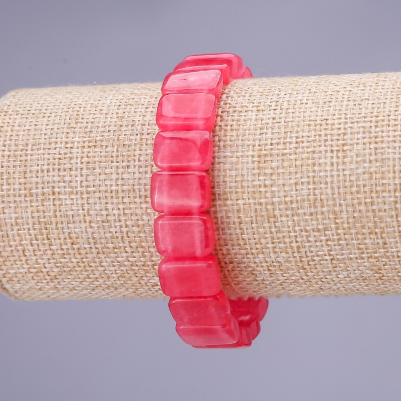 Bransoletka z naturalnego turmalinu — prostokątne ogniwa, wymiary 14×10 mm, długość 18 cm