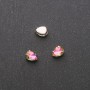 Cena za opakowanie / 10 szt. Kryształ naszywany w czapie kropla 6×8 mm różowo-zielony
