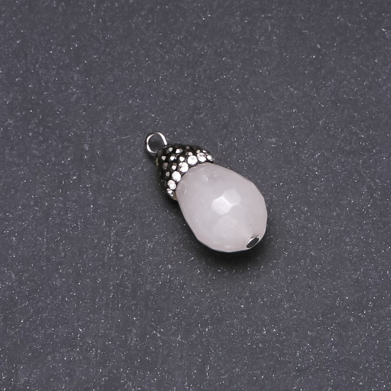 Wisiorek Żołądź z kwarcu różowego 13×26 mm (±)