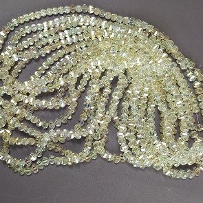Kryształowe koraliki w stylu Swarovskiego, żółte, przezroczyste, fasetowane kuleczki z powłoką benzynową, średnica 5×4 mm, nitka o długości 48 cm