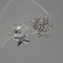 Kolczyki sztyfty «Motyle», z białymi cyrkoniami, metal w kolorze srebra, 1,5 cm