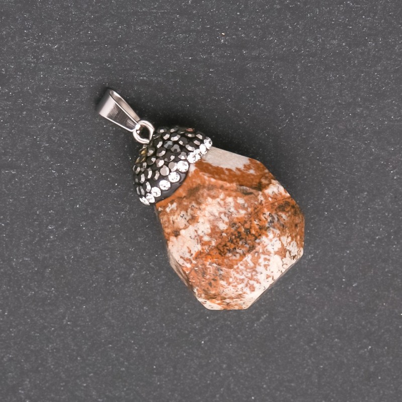 Wisiorek „Żołądź” z jaspisu pejzażowego 32×20 mm (±)