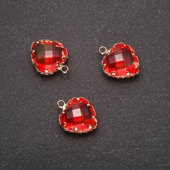 Wisiorek «Serce» kolor pomarańczowo-żółty, złota oprawa 12×15 mm