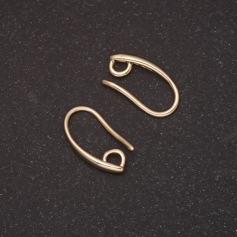 Haczyki do kolczyków z żółtego metalu 8×15 mm, para