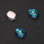 Cena za opakowanie / 10 szt. Kryształ naszywany w czapie owalny 8×10 mm zielono-niebieski