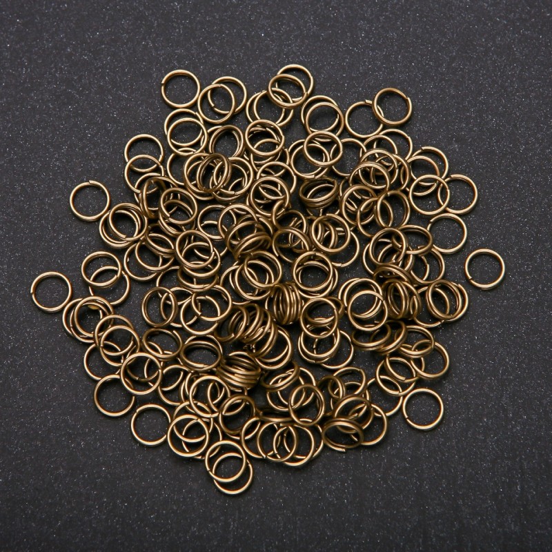 Pierścień łączący, średnica 7 mm, paczka 20 g, kolor brązowy