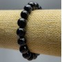 Bransoletka z naturalnego agatu, gładkie kulki, średnica około 10 mm, na elastycznej gumce, obwód 18 cm