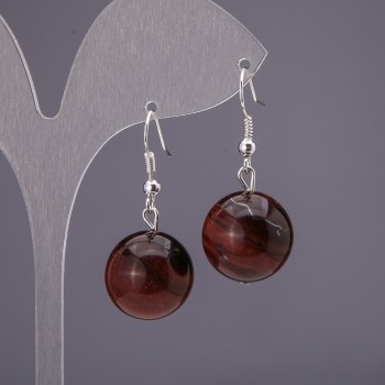 Kolczyki z byczego oka — gładka kulka o średnicy 16 mm