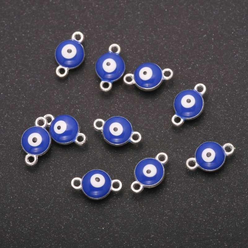 Konektor w kształcie oka 7×11 mm, opakowanie 12 szt., szary metal