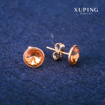 Kolczyki sztyfty Xuping z kryształami Swarovski, średnica 10 mm, pozłacanie 18K