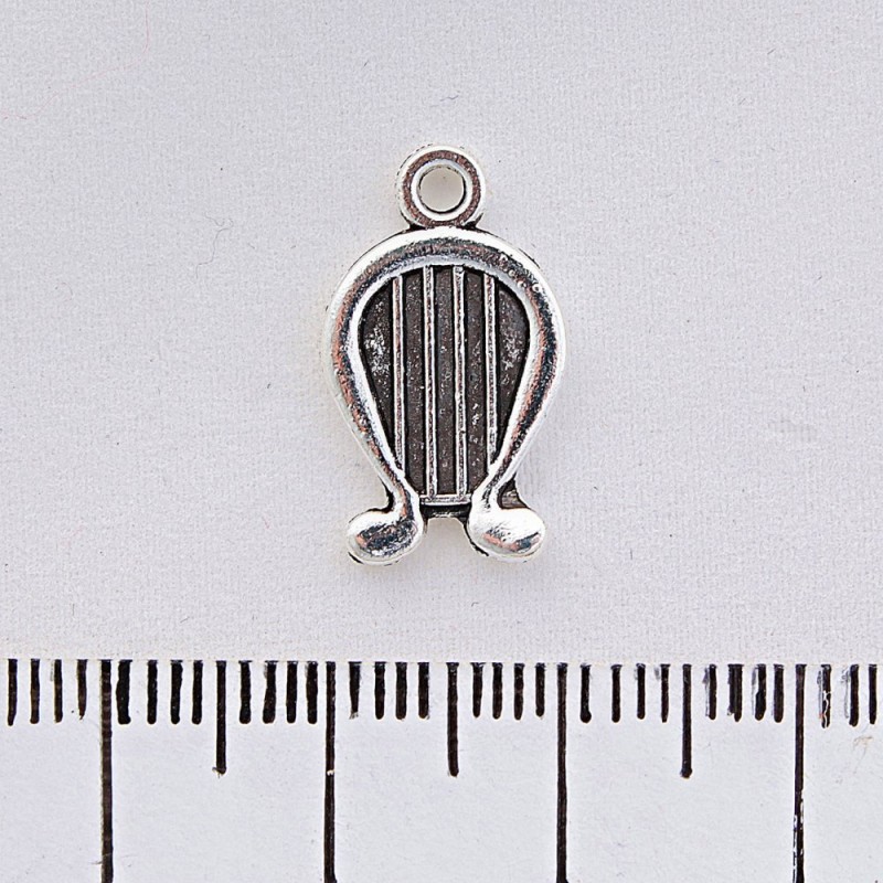 Okucia – Zawieszka Lira, kolor metalu srebro, 20 mm, opakowanie 20 g, +/- 21 szt.