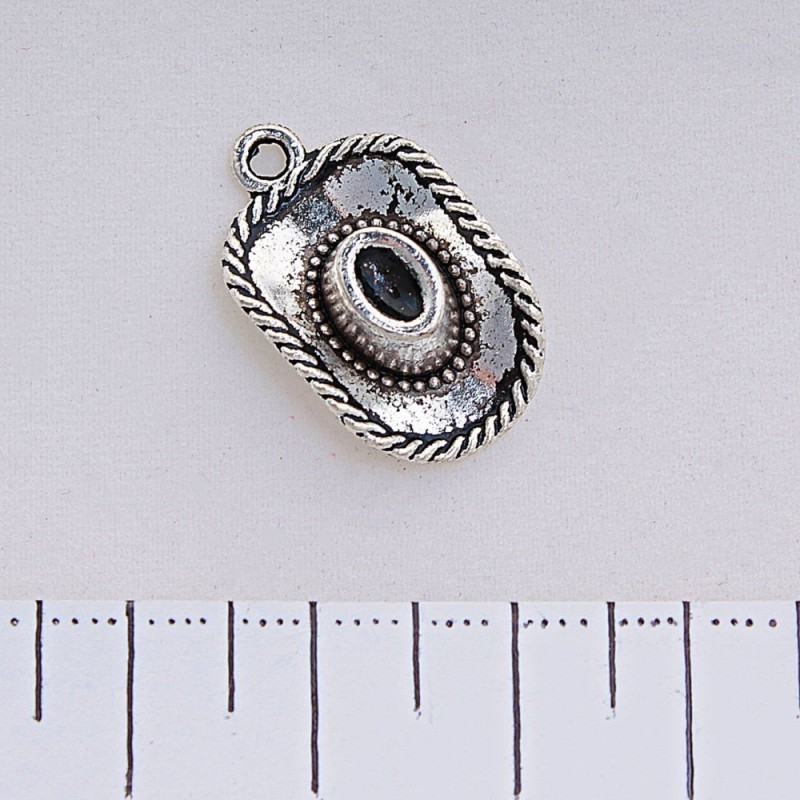Zawieszka Kapelusz, kolor srebrny, 22×13 mm, opakowanie 20 g ±11 szt.