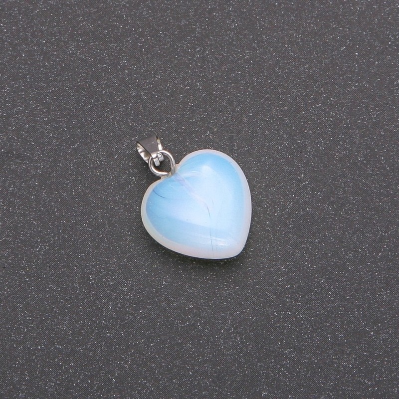 Wisiorek w kształcie serca z kamieniem księżycowym 15×15×23 mm