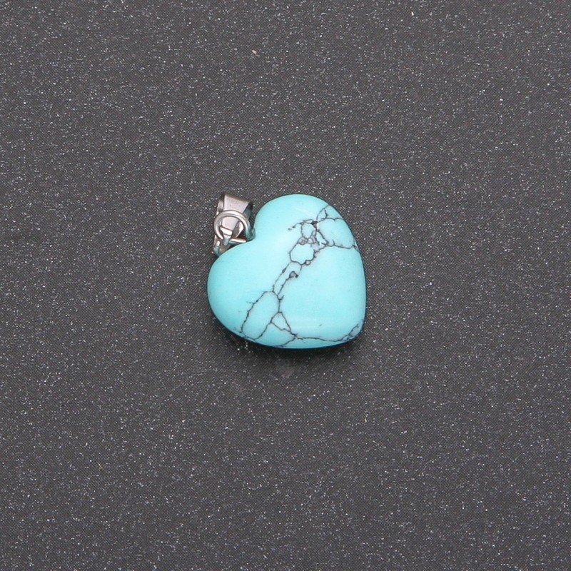 Wisiorek Serce Turquoise sztuczna (pojedynczy) zielony 14x14x23 mm