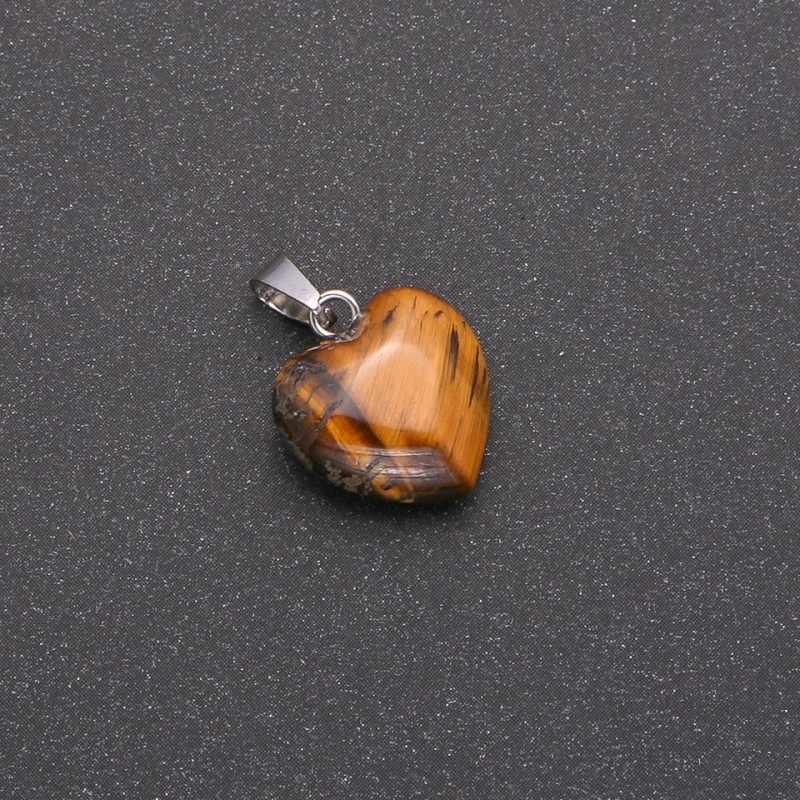 Wisiorek Serce z Tygrysim Okiem 14x14x23 mm