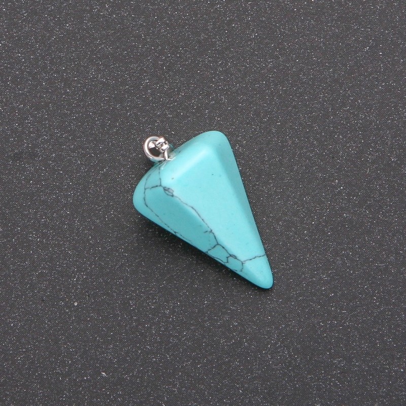 Wisiorek Wahadło z zielonego turkusu 14×22×30 mm