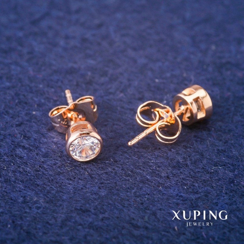 Kolczyki Xuping - sztyfty kulki 6 mm pozłacane 18K