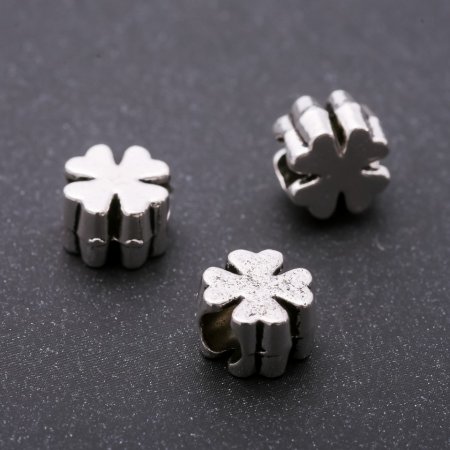 Koralik-wkładka Pandora Koniczyna, średnica 10×7 mm, średnica wewnętrzna 5 mm, opakowanie 20 g ± 12 szt.