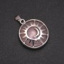 Wisiorek z różowego kwarcu w oprawie „Słońce”, średnica 27 mm