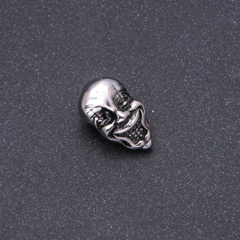 Srebrzysta wstawka-koralik w stylu Pandora, o grubości stalowej, 12×20 mm, wewnętrzna średnica 8 mm