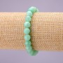 Bransoletka z naturalnego kamienia birmański jadeit, gładka kulka, średnica ok. 8 mm, na gumce, długość 18 cm