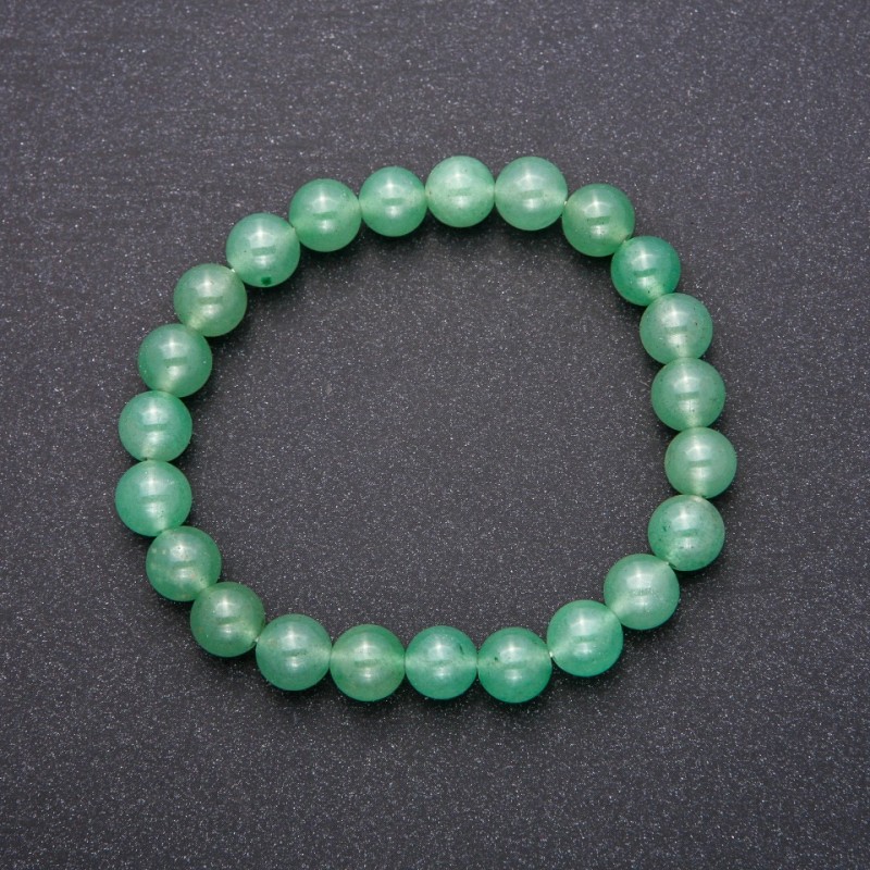 Bransoletka z nefrytu, gładkie kuleczki, średnica 8 mm, długość 18 cm