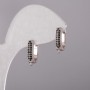 Sztyfty do kolczyków z cyrkoniami, metal w kolorze srebra, 15×13×4 mm, para